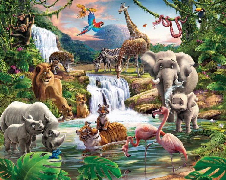 Fototapety skladem - 3D Fototapeta Walltastic Jungle 41776 | 305x244 cm 3D Fototapeta Walltastic Jungle 41776 | 305x244 cm - Fototapety skladem