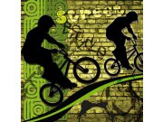 Fototapeta Zelení cyklisti L-424 | 220x220 cm Fototapety