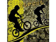 Fototapeta Žlutí cyklisti L-425 | 220x220 cm Fototapety
