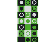 Fototapeta Zelenočerné čtverce s kruhy 2 S-407 | 110x220 cm Fototapety