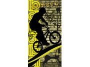 Fototapeta Žlutý cyklista S-430 | 110x220 cm Fototapety