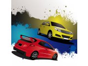 Fototapeta Žluté a červené auto L-272 | 220x220 cm Fototapety
