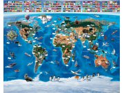 3D Fototapeta Walltastic Mapa Světa 41851 | 305x244 cm Fototapety