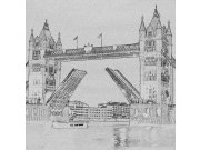 Fototapeta Tower Bridge černobílá kresba L-307 | 220x220 cm Fototapety
