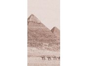 Fototapeta Egyptské pyramidy sépiová malba S-313 | 110x220 cm Fototapety