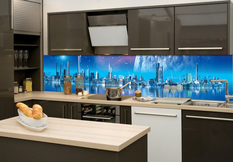 Fototapety - Fototapeta na kuchyňskou linku Město budoucnosti KI-260-036 Fototapeta na kuchyňskou linku Město budoucnosti KI-260-036 - Fototapety