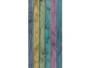 Fototapeta Dřevěný plot modrý S-140 | 110x220 cm Fototapety