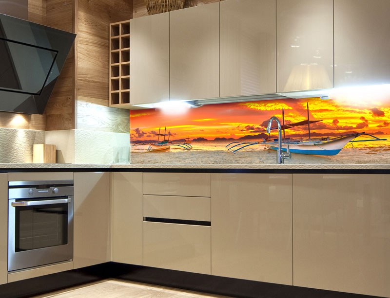 Fototapety - Samolepicí Fototapeta do kuchyně Boat KI-180-014 Samolepicí Fototapeta do kuchyně Boat KI-180-014 - Fototapety