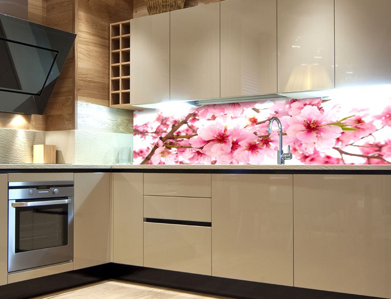 Fototapety - Fototapeta do kuchyně Květy jabloní KI-260-054 Fototapeta do kuchyně Květy jabloní KI-260-054 - Fototapety