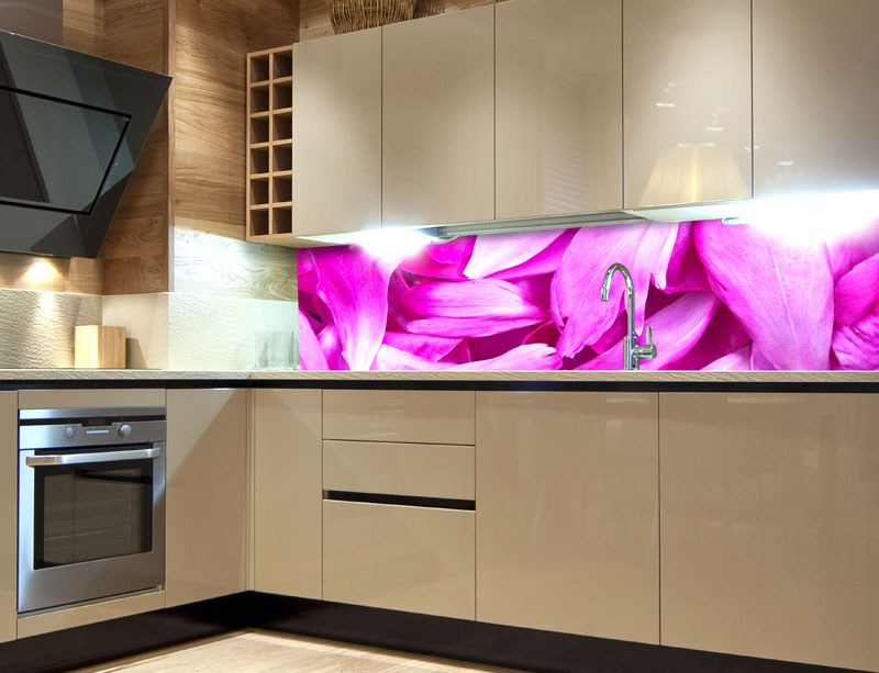 Fototapety - Fototapeta do kuchyně Fialová okvětní lístky KI-260-055 Fototapeta do kuchyně Fialová okvětní lístky KI-260-055 - Fototapety