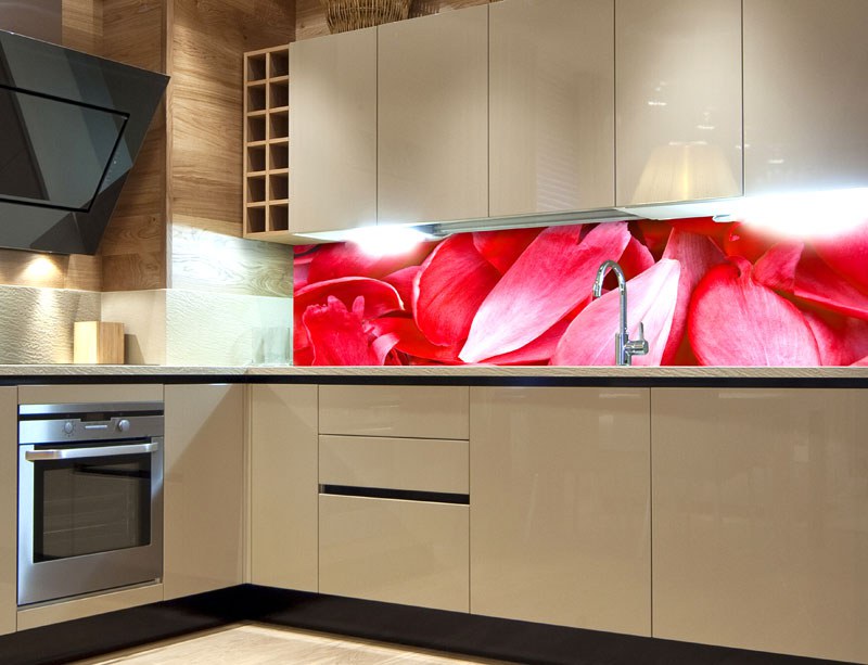 Samolepicí Fototapeta do kuchyně Red Petals KI-180-056 - Fototapety