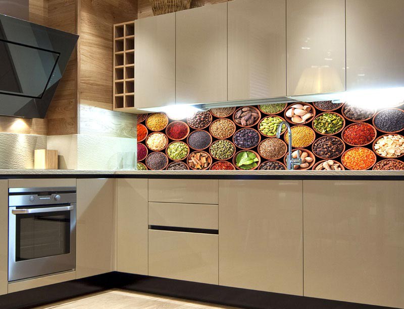 Fototapety - Fototapeta do kuchyně Misky s kořením KI-260-075 Fototapeta do kuchyně Misky s kořením KI-260-075 - Fototapety