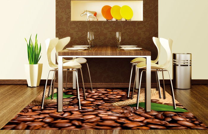 Samolepicí Fototapeta na podlahu Kávová zrna FL-170-008