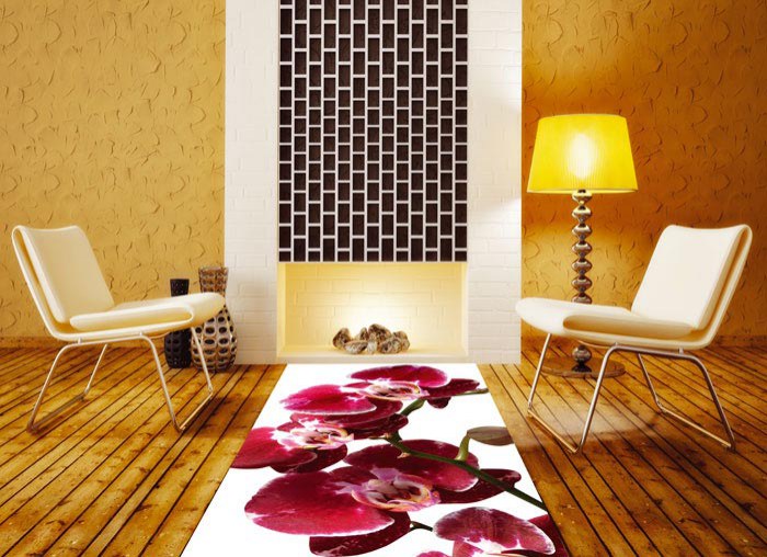 Samolepicí Fototapeta na podlahu Červená orchidej FL-85-006 - Fototapety