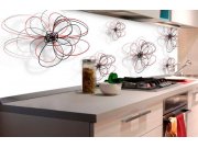 Samolepicí Fototapeta do kuchyně - Červeno-černé květiny KI-180-098 | 180x60 cm Fototapety