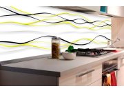 Samolepicí Fototapeta do kuchyně - Žluté vlny KI-180-100 | 180x60 cm Fototapety