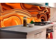 Samolepicí Fototapeta do kuchyně - Kapalný chromový bronz KI-180-102 | 180x60 cm Fototapety