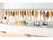 Samolepicí Fototapeta do kuchyně - Dřevěné lžičky KI-350-005 | 350x60 cm Fototapety