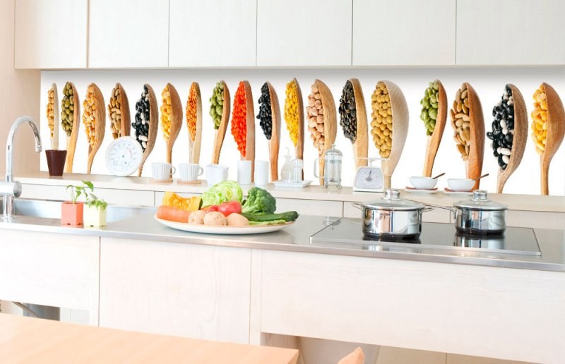 Fototapety - Samolepicí Fototapeta do kuchyně - Dřevěné lžičky KI-350-005 | 350x60 cm Samolepicí Fototapeta do kuchyně - Dřevěné lžičky KI-350-005 | 350x60 cm - Fototapety