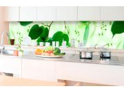 Samolepicí Fototapeta do kuchyně - Zelené listy KI-350-010 | 350x60 cm Fototapety
