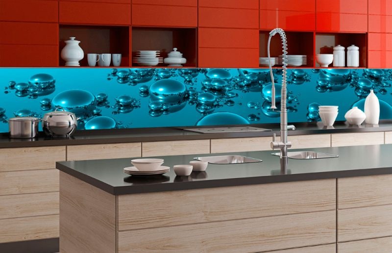 Samolepicí Fototapeta do kuchyně - Kapky vody KI-350-019 | 350x60 cm Samolepicí Fototapeta do kuchyně - Kapky vody KI-350-019 | 350x60 cm