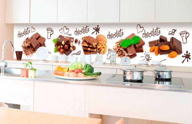 Fototapety - Samolepicí Fototapeta do kuchyně - Čokoláda KI-350-021 | 350x60 cm Samolepicí Fototapeta do kuchyně - Čokoláda KI-350-021 | 350x60 cm - Fototapety