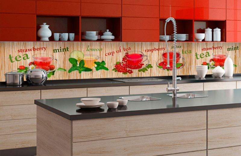 Samolepicí Fototapeta do kuchyně - Čaj KI-350-024 | 350x60 cm - Fototapety