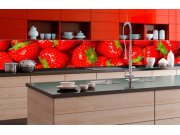 Samolepicí Fototapeta do kuchyně - Jahody KI-350-025 | 350x60 cm Fototapety