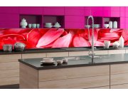 Samolepicí Fototapeta do kuchyně - Červené okvětní lístky KI-350-056 | 350x60 cm Fototapety