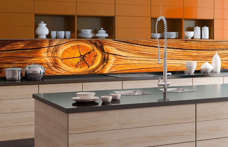 Samolepicí Fototapeta do kuchyně - Suk ve dřevě KI-350-061 | 350x60 cm - Fototapety