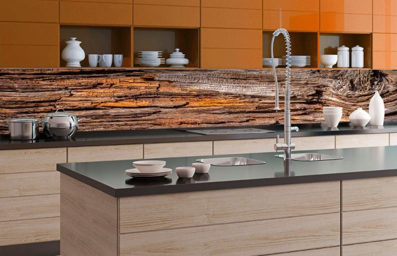 Fototapety - Samolepicí Fototapeta do kuchyně - Kůra stromu KI-350-062 | 350x60 cm Samolepicí Fototapeta do kuchyně - Kůra stromu KI-350-062 | 350x60 cm - Fototapety