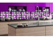 Samolepicí Fototapeta do kuchyně - Kovová kachličky KI-350-078 | 350x60 cm Fototapety