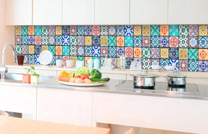 Fototapety - Samolepicí Fototapeta do kuchyně - Starobylé kachličky KI-350-079 | 350x60 cm Samolepicí Fototapeta do kuchyně - Starobylé kachličky KI-350-079 | 350x60 cm - Fototapety