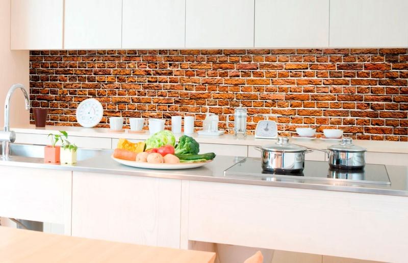 Samolepicí Fototapeta do kuchyně - Stará cihla KI-350-087 | 350x60 cm - Fototapety