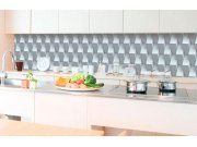 Samolepicí Fototapeta do kuchyně - 3D krychlová zeď KI-350-096 | 350x60 cm Fototapety