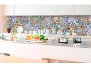 Samolepicí Fototapeta do kuchyně - Portugalské kachličky KI-350-097 | 350x60 cm Fototapety