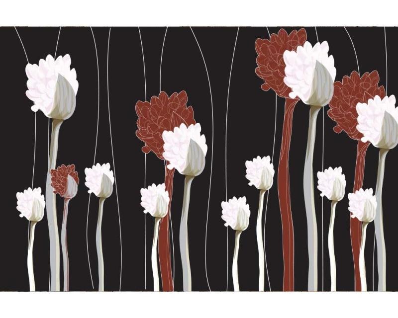 Fototapety - Fototapeta na zeď Kytky na černém pozadí | MS-5-0155 | 375x250 cm Fototapeta na zeď Kytky na černém pozadí | MS-5-0155 | 375x250 cm - Fototapety