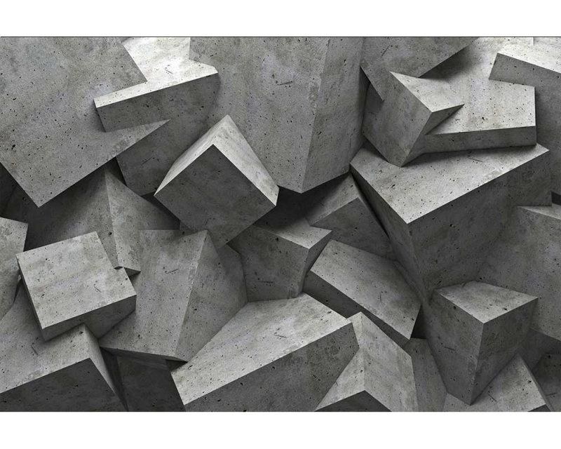 Fototapeta na zeď 3D betonová kvádry | MS-5-0176 | 375x250 cm - Fototapety