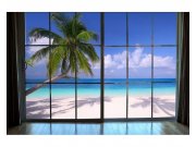Fototapeta na zeď Pláž za oknem | MS-5-0203 | 375x250 cm Fototapety
