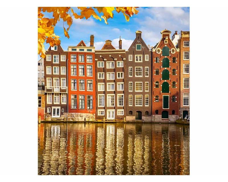 Fototapeta na zeď Domy v Amsterdamu | MS-3-0024 | 225x250 cm - Fototapety