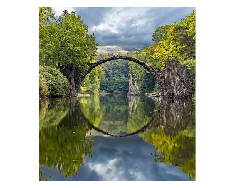 Fototapeta na zeď Krajina s obloukovým mostem | MS-3-0060 | 225x250 cm - Fototapety
