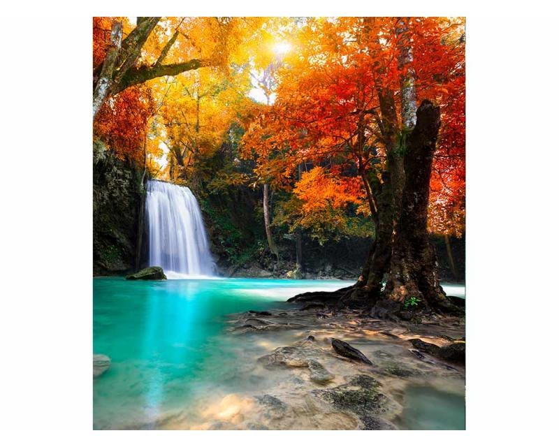 Fototapeta na zeď Vodopád uprostřed lesa | MS-3-0083 | 225x250 cm - Fototapety