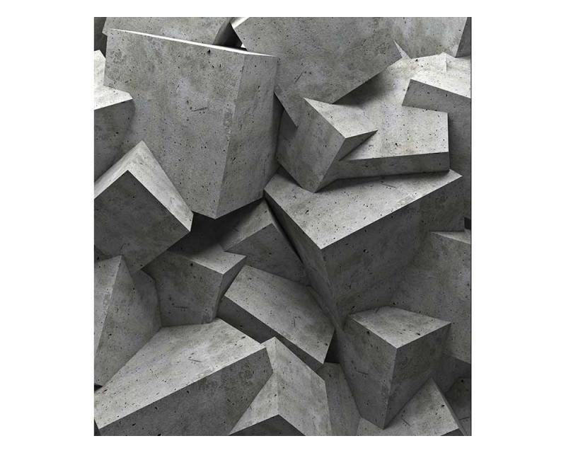 Fototapeta na zeď 3D betonová kvádry | MS-3-0176 | 225x250 cm - Fototapety