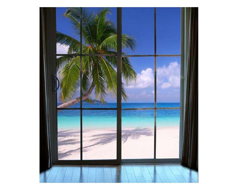 Fototapeta na zeď Pláž za oknem | MS-3-0203 | 225x250 cm - Fototapety