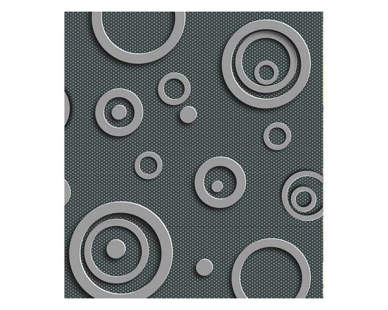 Fototapeta na zeď 3D kovová kruhy | MS-3-0302 | 225x250 cm - Fototapety