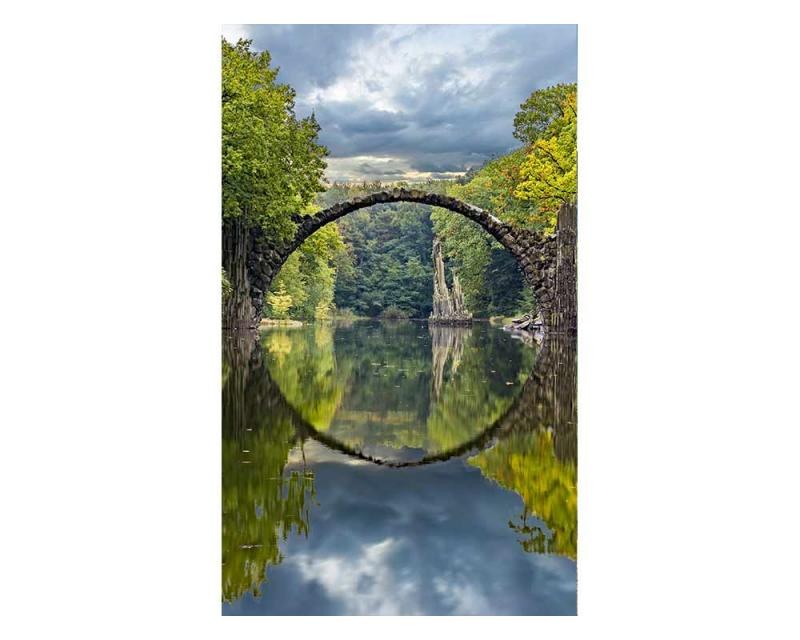 Fototapeta na zeď Krajina s obloukovým mostem | MS-2-0060 | 150x250 cm
