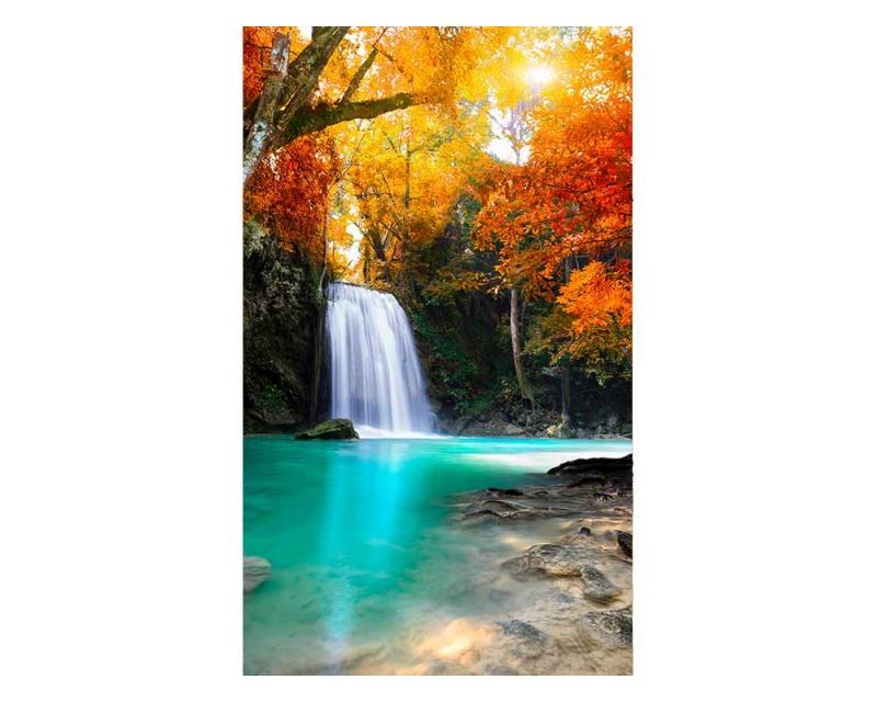 Fototapeta na zeď Vodopád uprostřed lesa | MS-2-0083 | 150x250 cm - Fototapety