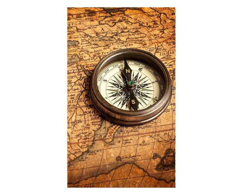 Fototapeta na zeď Kompas a mapa | MS-2-0264 | 150x250 cm - Fototapety