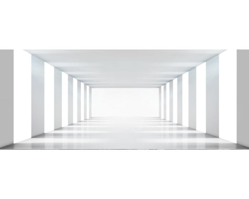 Panoramatická Fototapeta na zeď 3D bílá chodba | MP-2-0036 | 375x150 cm - Fototapety