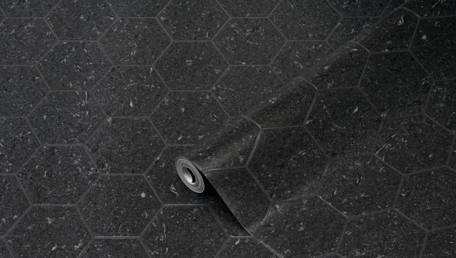 Tapeta Ceramics černý hexagon 270-0179 | šíře 67,5 cm
